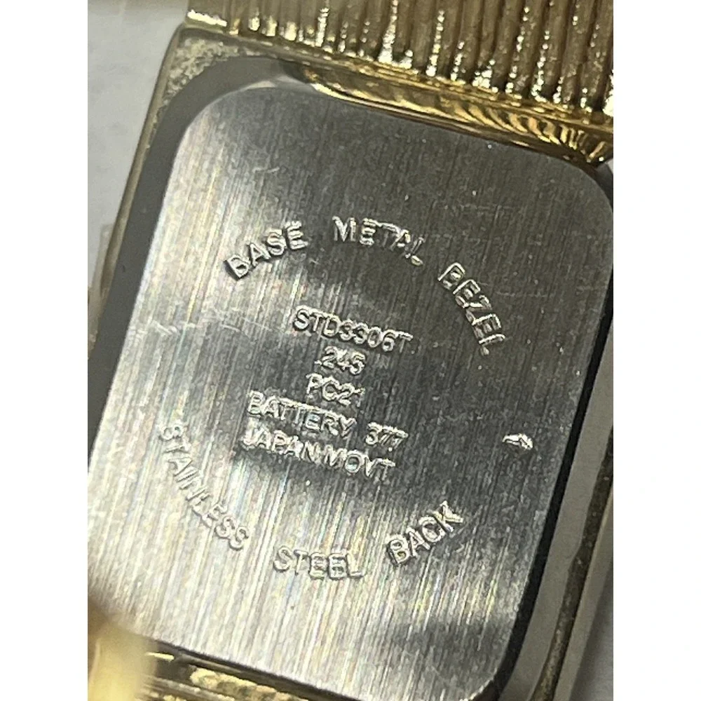 Studio Time Women's Gold Tone Bangle Watch Quartz Rectangle Rhinestone AS‎ IS